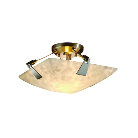 Justice Design CLD-9630-35-MBLK Clouds - Two Light Semi-Flush Mount with Tapered Clip, Choose Finish: Matte Black Finish, Choose Lamping Option: Standard Lamping